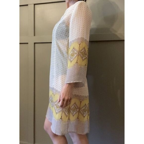 HALE Bob Sheer Boho Long Sleeve Swim Coverup Dress Size Small - Picture 4 of 10